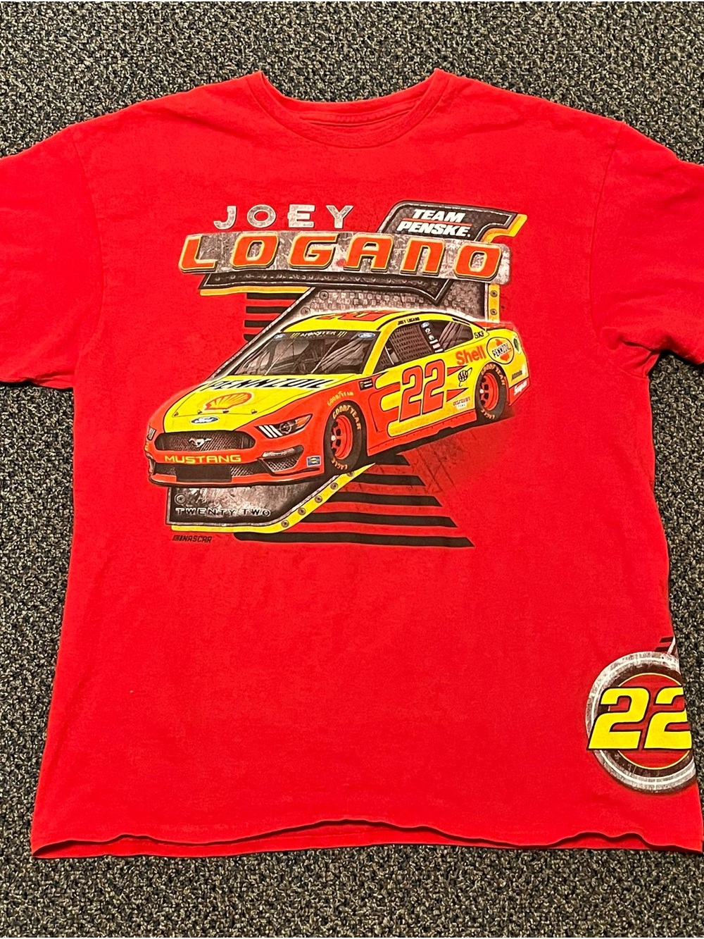 Joey Logano Red Graphic Short Sleeve Tee - Team Penske
